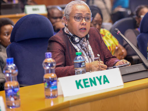 First Lady Margaret Kenyatta attends the open session of the 20th Ordinary General Assembly of the Organisation of African First Ladies against HIV/Aids (OAFLA) at the African Union Complex in Addis Ababa, Ethiopia, January 29, 2018. /PSCU