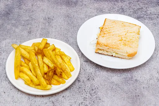 Veg Sandwich With French Fries