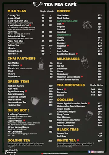 Tea Pea Cafe menu 