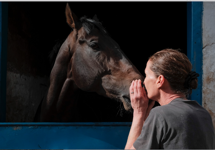 Jockey Lesley Sercombe with the undefeated Saint Moritz, the favourite for the Kenya Derby race in Nairobi, Kenya on Thursday, January 05, 2023.