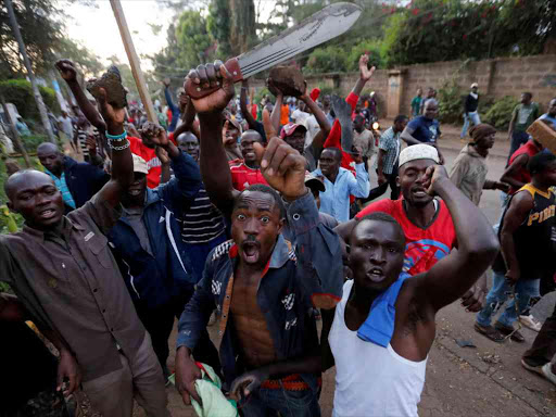 Protesters take to the streets in Kawangware slums in Nairobi, October 28, 2017. /REUTERS