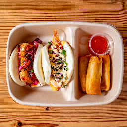 2 Baos and 3 Spring Rolls