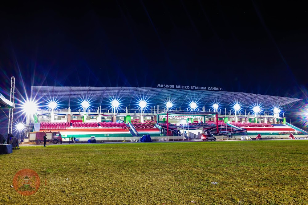 Vue panoramique du stade Maside Muliro avant les festivités du Madaraka Day