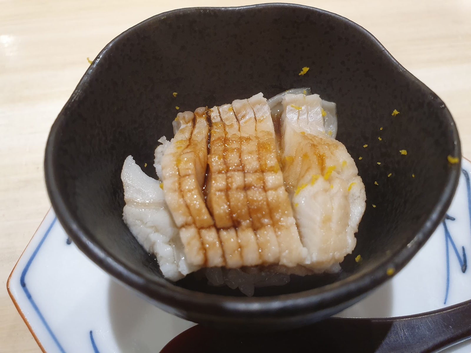 white fish with soy sauce at Misaki Nobu 
