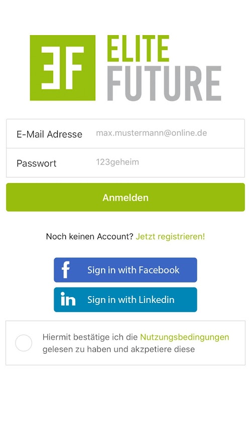 Android application EliteFuture / Die Karriere-APP screenshort