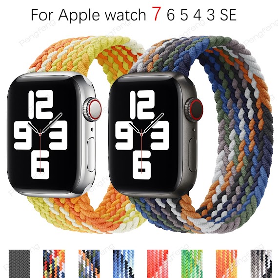 Dây Đeo Đồng Hồ Bằng Nylon Đàn Hồi Thích Hợp Cho Apple Watch 44Mm 40Mm 42Mm 38Mm 44 Mm Iwatch Dòng Se 7654321