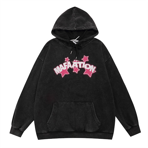 Title 7, Mens Five-Pointed Star Printed Hoodie. Comfort...