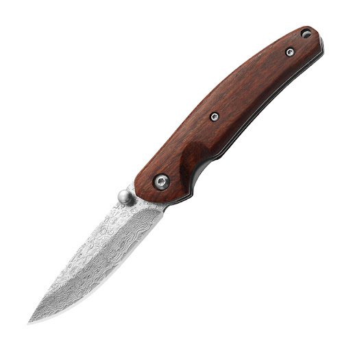 Title 2, Damascus Steel Mini Folding Knife for Camping, ...
