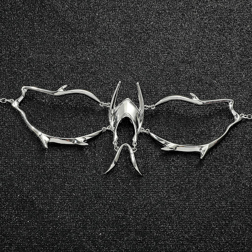 Title 9, Streamline Shape Nose Stud Mask Silver Metal Su...
