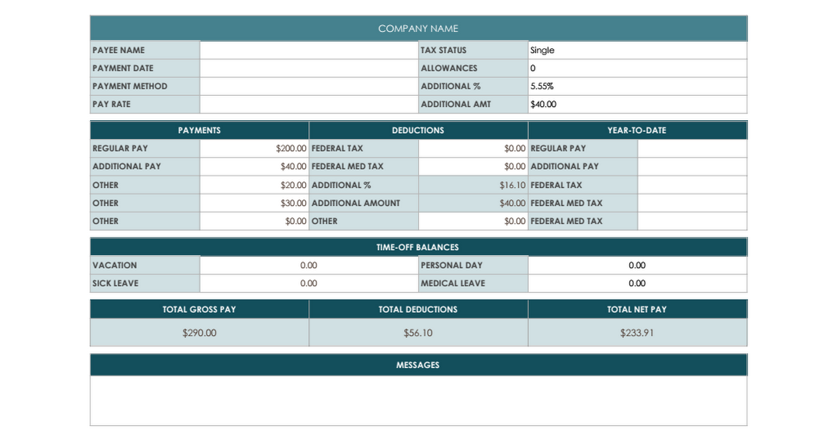 IC Google Pay Stub Template Google Sheets