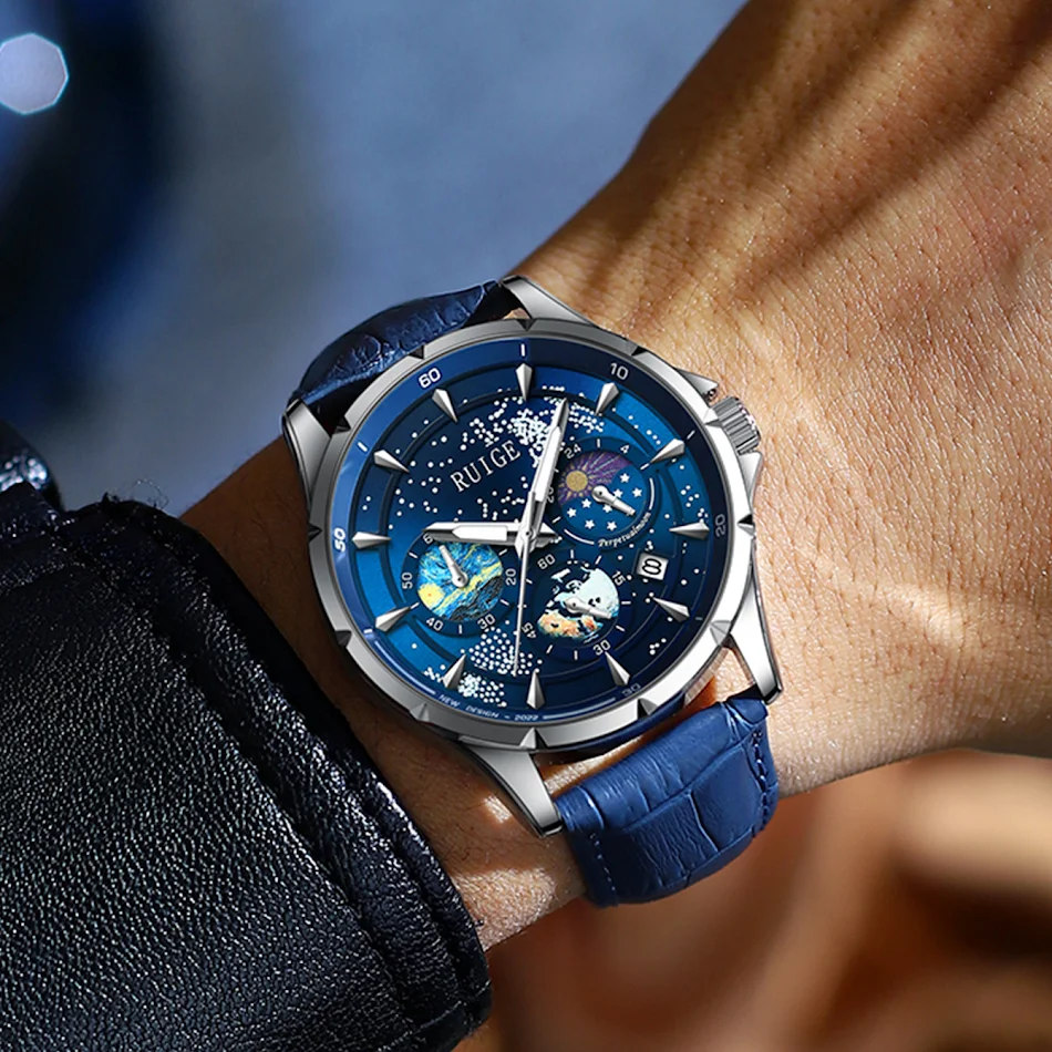 Montre homme Star Sea Quartz multifonctionnelle, lumineuse et étanche. Un accessoire parfait pour toutes vos activités quotidiennes.