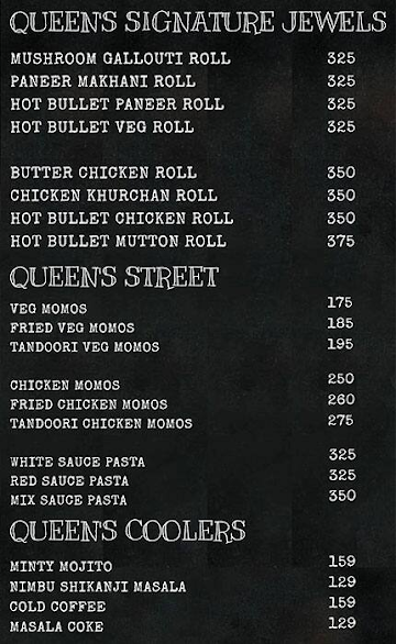 Rolls Queen menu 