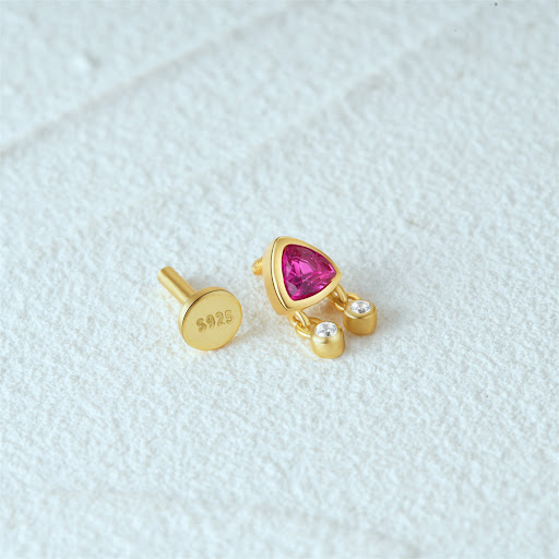 Title 34, S925 Sterling Silver Gemstone Fashion Stud Earr...