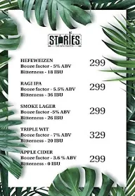 Stories Brewery and Kitchen menu 2