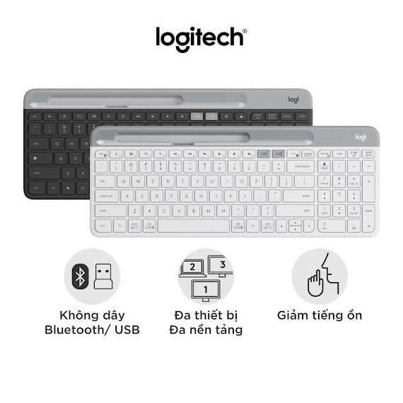 Bàn Phím Logitech Wireless, Bluetooth Keyboard K580 Slim - Hàng Chính Hãng