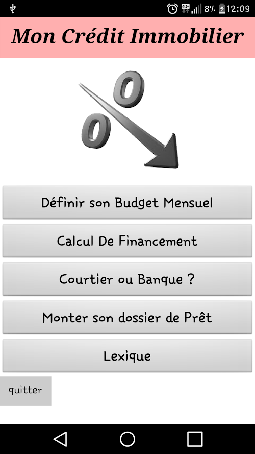 Android application Mon Crédit Immobilier screenshort
