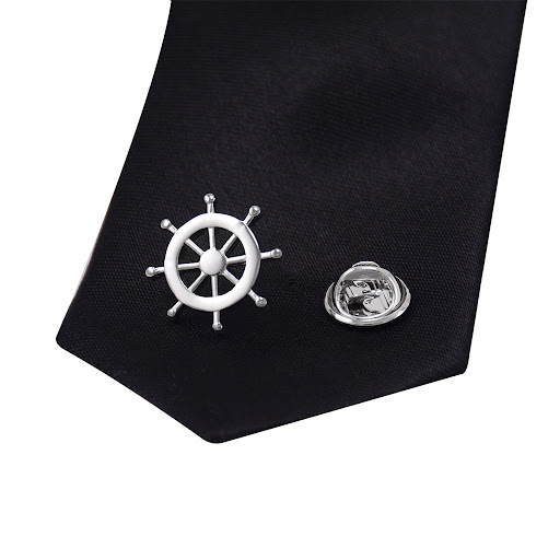 Title 4, Broche gouvernail argenté. Accessoire nautique ...