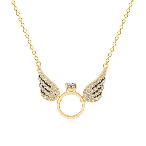 Title 5, 14k Gold Wing Necklace Female Clavicle Chain