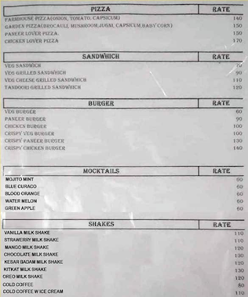 DCD Foods menu 