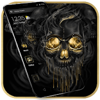 Gold Black Horrific Skull APUS Launcher Theme