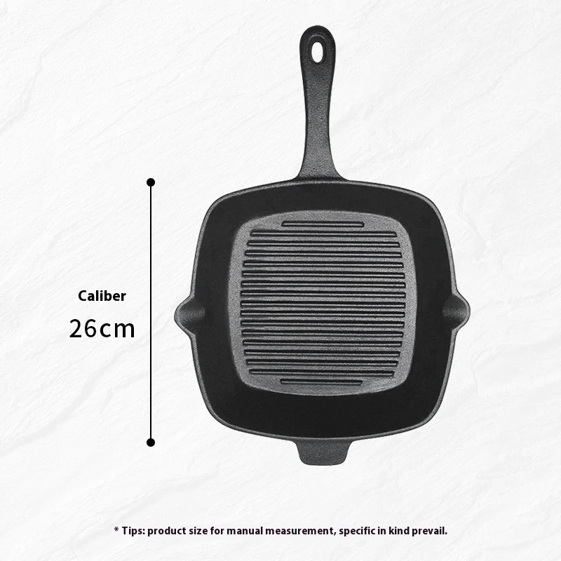 Gestreepte huishoudelijke frituurpan zonder roet, ongecoat, voor inductie. Universele pot voor frituren, eenvoudig schoon te maken en veilig.