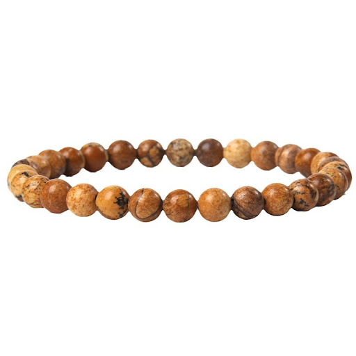 Title 4, 6mm Natural Stone Bracelet Hand-woven Sports En...