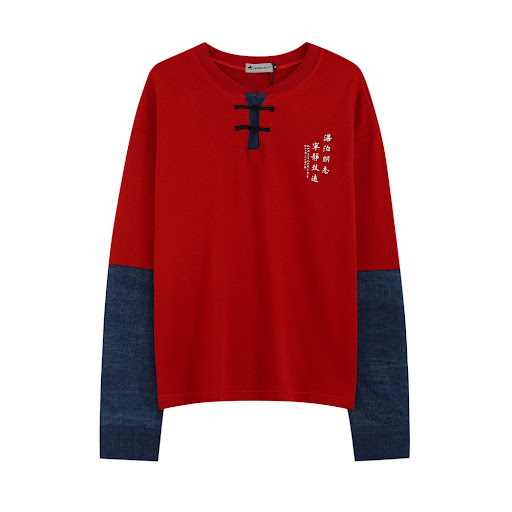 Title 3, Mens Flower Print Colorblock Long Sleeve T-Shi...