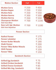 Ramlal's menu 1