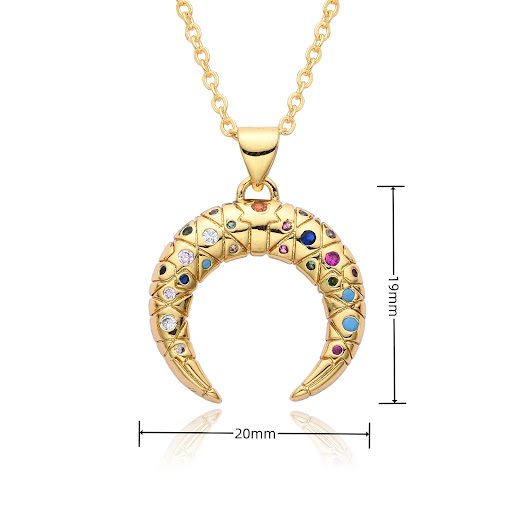 Title 4, Micro-inlaid Moon Full Diamond Necklace Female,...