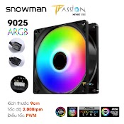 Quạt Tản Nhiệt Fan Case 9Cm Cooler Snowman 9025 Argb - Tốc Cao 2000Rpm, 4Pin Điều Tốc Pwm, Quay Êm, Hiệu Ứng Led Rainbow