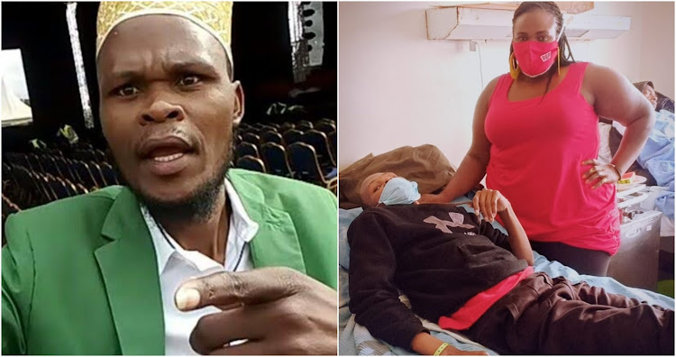 comedian Othuol Othuol with Sandra Dacha in hospital