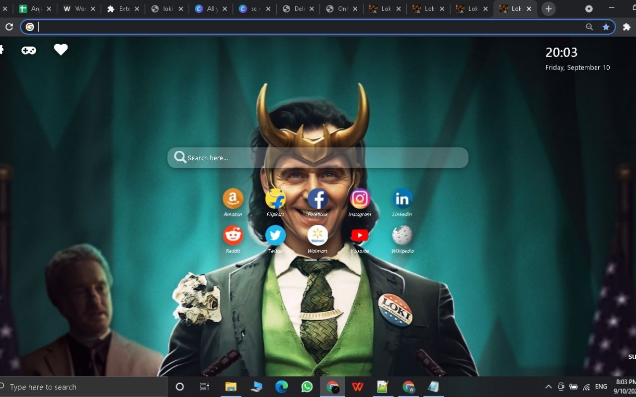Loki Wallpaper New Tab Theme[Install Now] Preview image 1