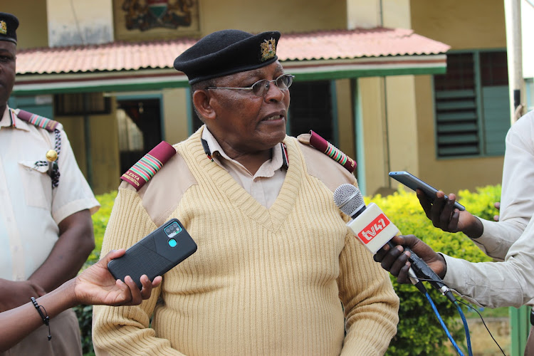 Bungoma County Commissioner Samuel Kimiti addressing the press after the launch of the Kazi Mtaani on June 7,2022.