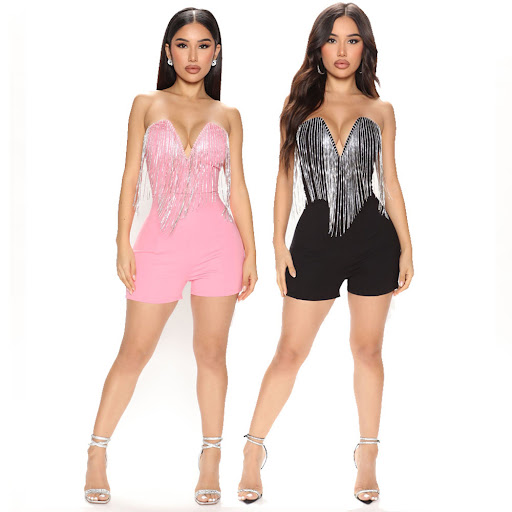 Title 2, Womens Fashion Tube Top Deep V Sexy Crystal Ta...