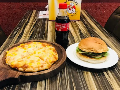 Aloo Burger + Veg Pizza + Coke