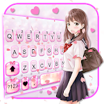 Cover Image of Download Sweet Pink Girl Keyboard Theme 1.0 APK