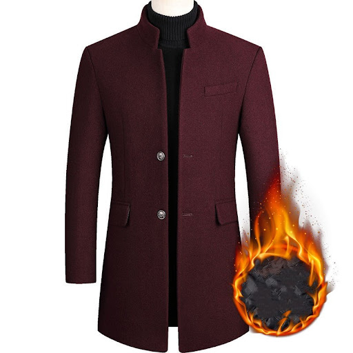 Title 10, Mens medium length wool coat leisure suit offe...