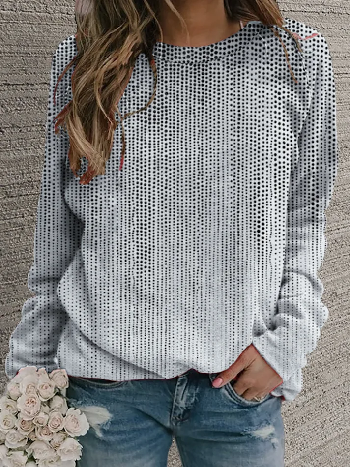 Suéter Redondo Casual Retro Feminino Moda Outono Inverno Gola Redonda Jersey Macio Confortável Estilo Versátil Perfeito para Uso Diário