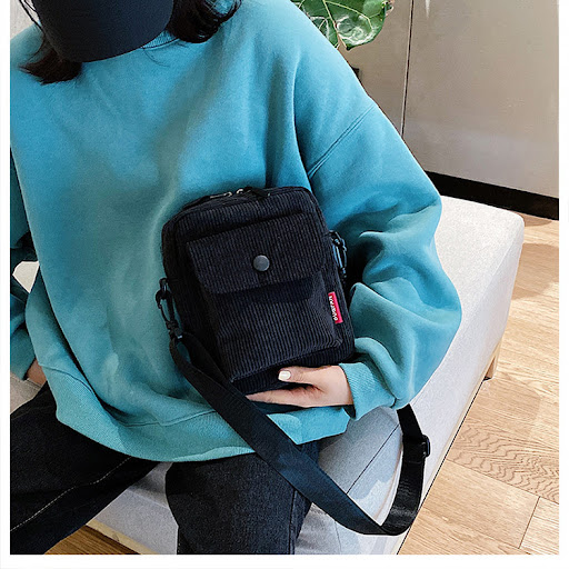 Title 12, Corduroy Mobile Phone Bag, Trend Messenger Smal...