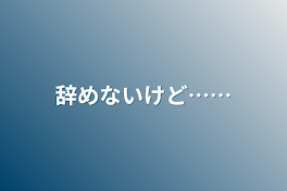 辞めないけど……