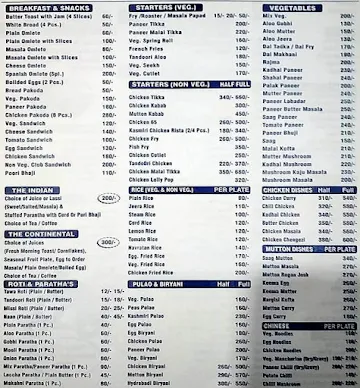 Red Onion - A Family Restaurant menu 