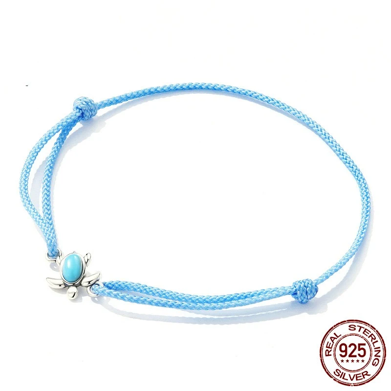 Title 3, Pulsera de tortuga azul de plata de ley S925 si...