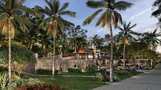 Tropical exterior with palm trees and modern building in this luxury property for sale in Beau Champ ($1,120,085 - 300 m²)