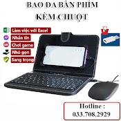 Bàn Phím Rời Điện Thoại, Combo Bao Da Bàn Phím Kèm Chuột, Máy Tính Bảng Từ 4.5 - 8 Inch