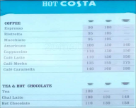 Costa Coffee menu 1