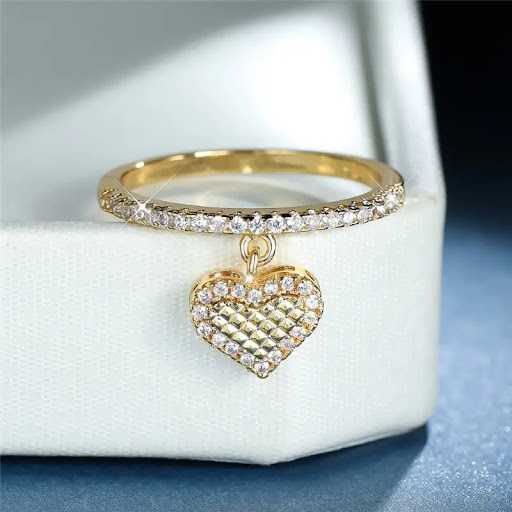 Title 3, Love Pendant Ring Female Exquisite Micro Inlaid...