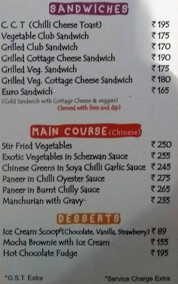 PicniCafe menu 