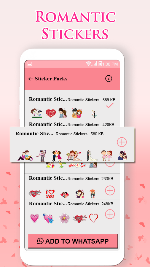 Скриншот Стикер романтики влюбленных : WAStickerApps Lovely