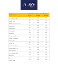 Hive Tea menu 2