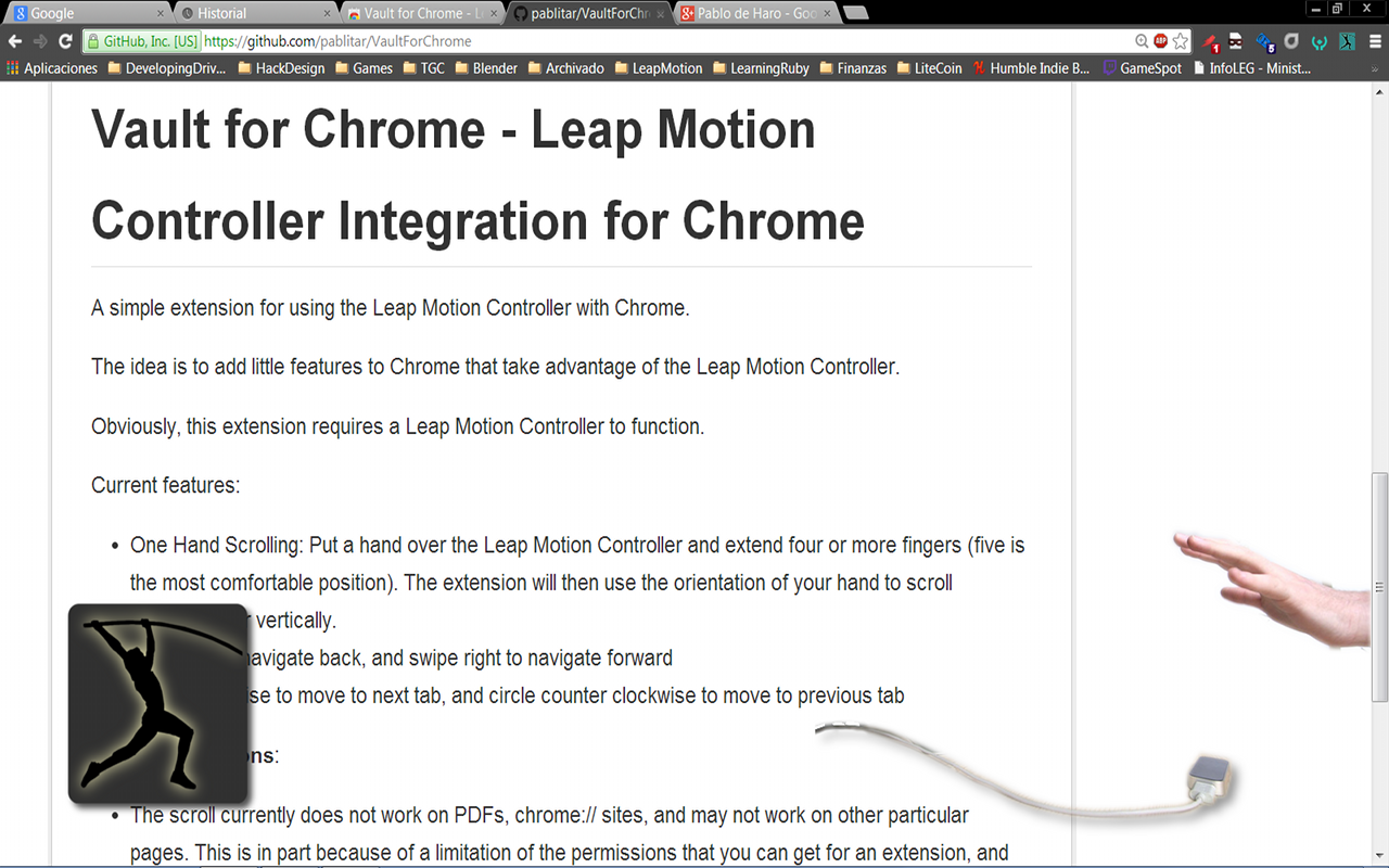 Vault for Chrome - Leap Motion Integration Preview image 2